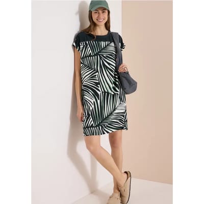 Knielange jurk met printmix