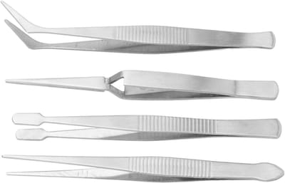 Flexibele Naaldwerk Pincet Set van 4 Stuks - RVS Pincetten voor Naaien, Handwerken en Breien