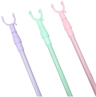 Dailygoody - Lange Reach Stick Pole Haak - Telescopische Kleding Vork - Intrekbare Drogen Kleding Pole - Willee Kleur - Ondersteuning voor Kleding - G...