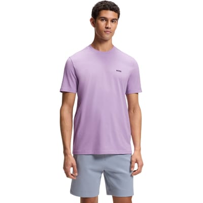 Boss Oversized T-shirt voor heren met Tchup-logo (Paars)