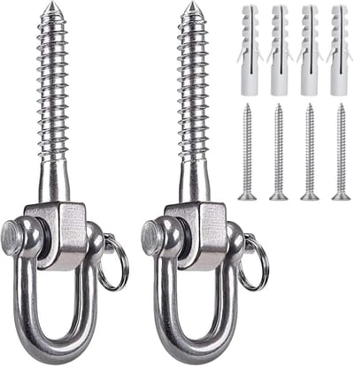 Schommelhaken - Plafondhaken - Binnen en buiten - 304 roestvrij staal - 12.5 cm - Zilver