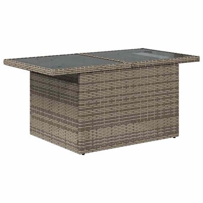 vidaXL Tuinbank Set met kussen met opslag 8 pcs Grijs Poly rattan
