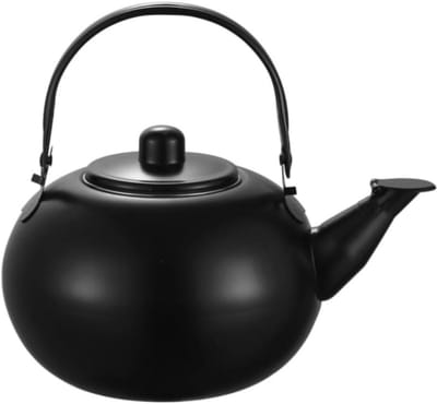 Waterkoker Fluitketel - Kookpan Thee - Snel Water Koken - Roestvrij Staal - 0.9 Liter - Zwart
