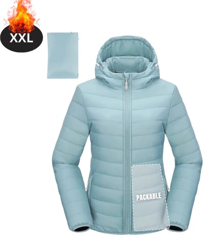 Livano Winterjas - Parka - Dames - Winter - Jas - Volwassen - Stijlvol - Ijsblauw - XXL
