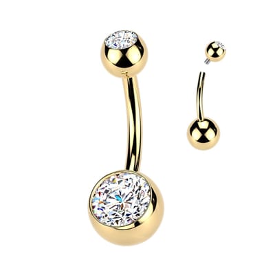 Piercing titanium 24kt plating 1.6x10 - goud - LMPiercings