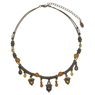 Behave - Vintage ketting bruin - Retro herfstlook - Nikkelvrij
