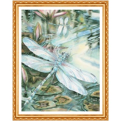 Volledige diamantschilderij van het libelle-borduurwerk, een klassieke stijl, versierd in de woonkamer, een goed cadeau 20X30CM gray