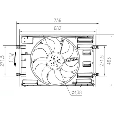 Koelventilatorwiel, motorkoeling NRF 47916