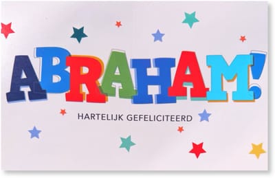 Abraham! Hartelijk Gefeliciteerd! 50 Jaar Verjaardag Wenskaart - 12 x 17 cm - gevouwen kaart Inclusief envelop