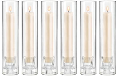 6Pcs Orkaan Glas Kaars Houder Voor Bruiloft Kerst Tafel Diner Open Haard