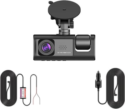 Auto DVR Camera - Dash Cam - Veiligheid Onderweg - 3 Kanalen Opname - HD 1080P - Zwart