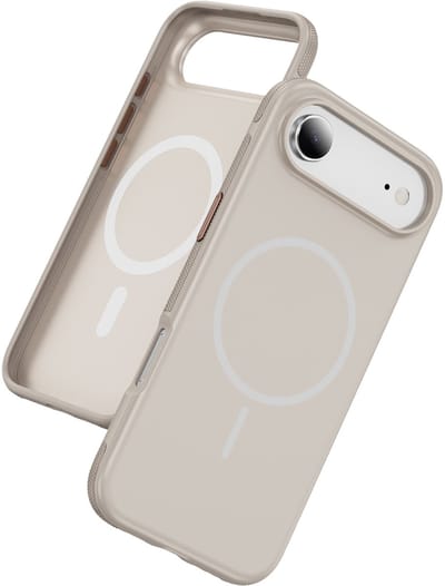 Hoesje Geschikt voor iPhone 17 Air - Beige - Geschikt voor MagSafe - Magnetische Zachte Liquid Siliconen Back Cover Case