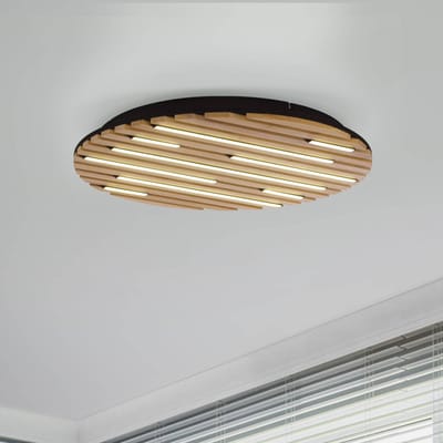 Q-Smart-Home Paul Neuhaus SMART+ plafondlamp Q-Acoustic, hout Ø 60 cm