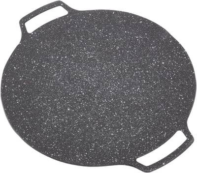 Grillpan Ronde Bakplaat - BBQ Pan - Gezellig Koken - Anti-aanbaklaag - 30cm Diameter - Zwart