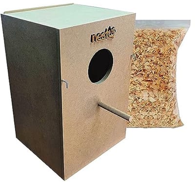 Houten Kweekhuis voor Vogels - Nestkast voor Nimfen, Kaketoes en Pyrrhuras, Maat M