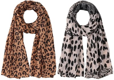Damessjaal Zachte Luipaardprint - Lange Chiffon Sjaal - Foulard voor Vrouwen - UV-bescherming - Lichtgewicht en Sneldrogend - Perfect voor Elke Gelegenheid