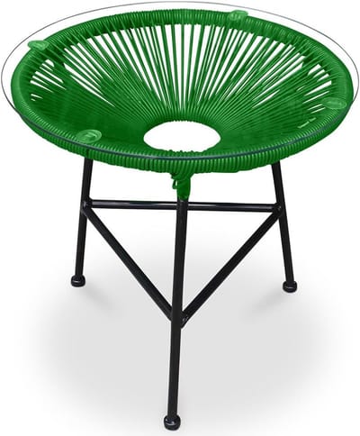 Tuintafel - Bijzettafel - Buiten Zitten - Stabiel Rotan Frame - 45x45x45 cm - Lichtgroen