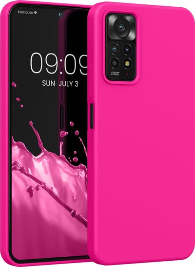 kwmobile telefoonhoesje geschikt voor Xiaomi Redmi Note 11 Pro / Note 11 Pro (5G) / Note 12 Pro (4G) - Hoesje met siliconen coating - Smartphone case in neon roze