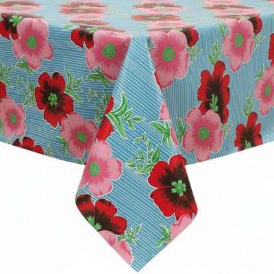 Protecttable - Rond Mexicaans Tafelzeil Alegria Blauw ⌀118cm - Tafelkleed Afwasbaar - Kunststof