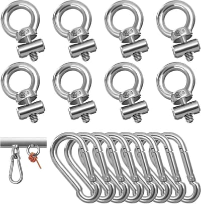 6 mm RVS Tackle Rail Stopper met Karabijnhaak voor Blokkeren van Luifel, Accessoires voor Motorhome en Boot, Duurzaam en Betrouwbaar