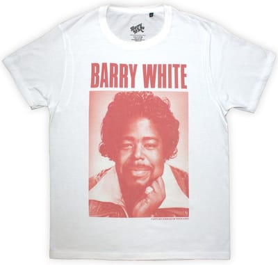 Barry White - Box Photo Heren T-shirt - L - Wit