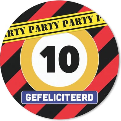 Muismat rond 20x20 cm - Mousepad Jubileum - Verjaardag - 10 Jaar - Ronde muismatten