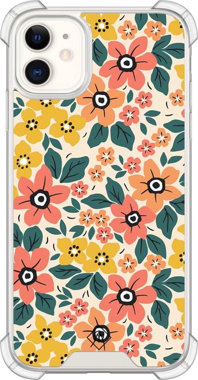 Casimoda® hoesje - Geschikt voor iPhone 11 - Blossom - Shockproof case - Extra sterk - Siliconen/TPU - Multi, Transparant