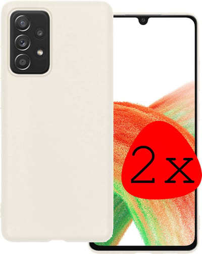 Hoesje 2 Stuks - Geschikt voor Samsung Galaxy A33 - Sterk & Shockproof - Case Siliconen - Back Cover - Telefoon Hoes - Wit