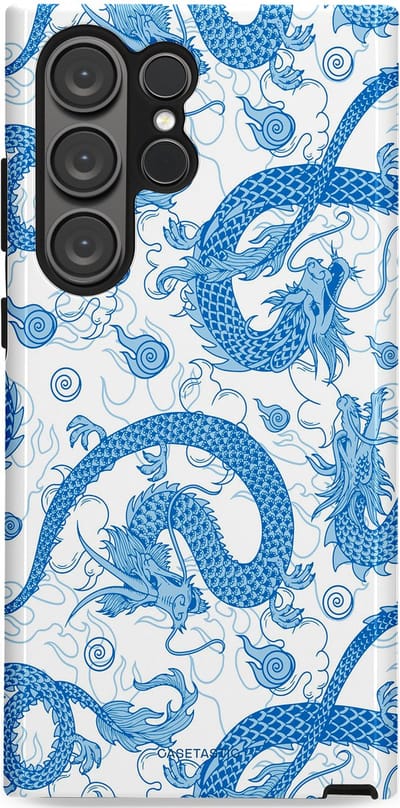 Casetastic Hoesje Geschikt voor Samsung S23 Ultra - Stijlvolle Beschermende Duo-layer Case - Drakengloed