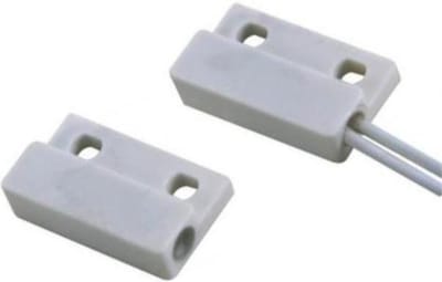 Velleman Mini magneetcontact met reed schakelaar, NC, voor plaatsing in raam- en/of deurkozijnen, draadaansluiting, wit