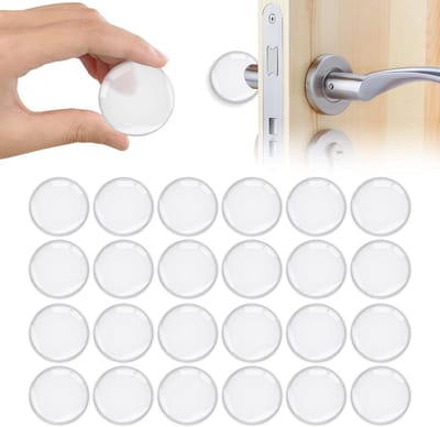 Famanu – Transparante siliconen muurbeschermers set 24 stuks – zelfklevende deurbuffers Ø4 cm – besc