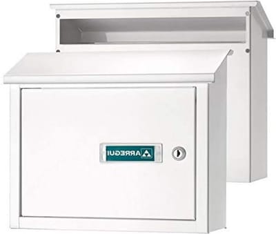 Maxi Galvanized Steel Mailbox Size M (DIN A4) Letter Slot White - Letter Entry for Post - ARREGUI V-4071 V4071