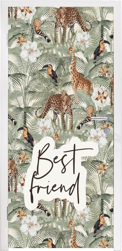 Deursticker Best friend - Quotes - Best friends - Spreuken - 95x235 cm - Deurposter