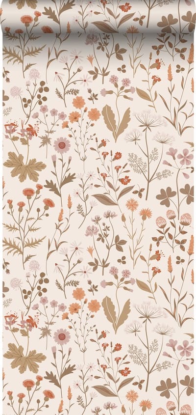 ESTAhome behang veldbloemen beige - 53 cm x 10.05 m - 139596
