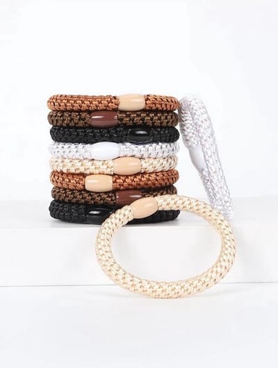 Knaak Haarelastiekjes - Gevlochten - Elastiek en Armband - Sterk Elastiek - 10 stuks