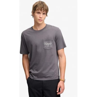 Superdry Trade Loose T-shirt Dark Grey Grootte: XL