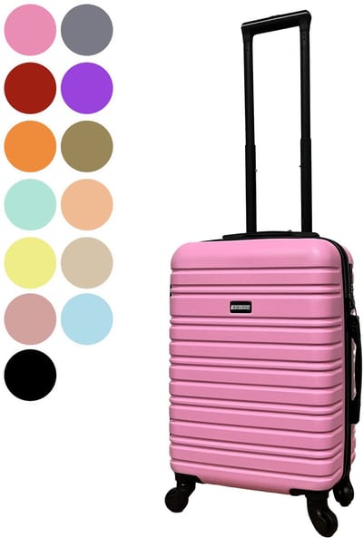 BlockTravel® Handbagage Koffer - Carryon Koffer 39L - Reiskoffer met Wielen - Trolley Handbagage 58cm - Afneembare Wielen - TSA-slot - 4 Spinner Wielen - Roze