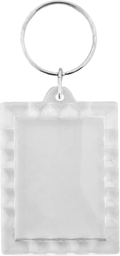 CombiCraft Plexiglas sleutelhanger blanco rechthoek geribbeld 38x50mm - 10 stuks