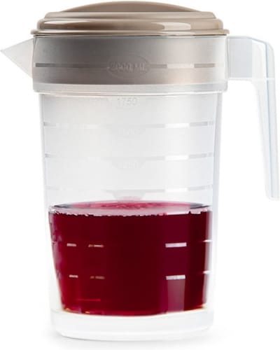 Plasticforte Waterkan - 2L - beige/transparant - met deksel - kunststof - schenkkan