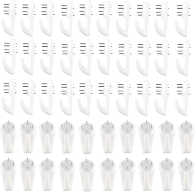 Betonhaken - 50 stuks - Betonspijkers - Stalen Nagels - Voor Schilderijen, Spiegels en Foto's - Onzichtbare Nagel - Fotolijsthangers - Schilderijhaakjes Zonder Boren - 41*19mm