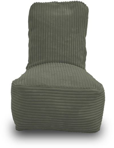 Whoober Fiji – Kinderstoel Zitzak – Legergroen dik ribfluweel – Comfortabel & Duurzaam