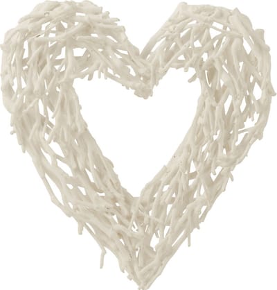 J-Line wanddecoratie Hart - theeboomhout - wit