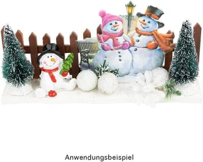 Set van 4 Sneeuwpop Beeldjes – 3 tot 4,5 cm Hoog | Mini Kerstdecoraties voor Tafel, Boom of Dorpje