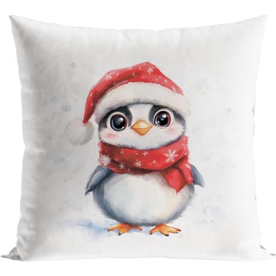 Decoratieve Kussenhoes Penguin Feestelijk 40x40 cm - Zacht Velvet