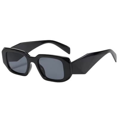 Loud and Clear® - Zonnebril - Dames - Vierkant - Rechthoekig - Zwart - Gepolariseerd - Polariserend