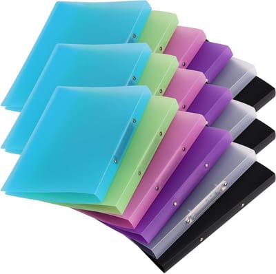 18 Stuks A4 2-Rings Map met 23 mm Ruggengraat - Gekleurde Documentenorganizer voor School, Thuis en Kantoor, Flexibele Bestandsmap voor Reizen en Werk