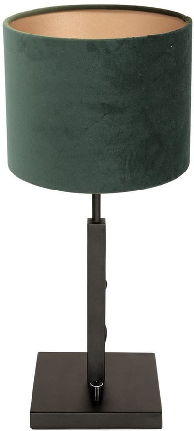 Tafellamp Stang 8162ZW met draai schakelaar, staal en textiel, 20 cm doorsnede, groen velours, Steinhauer