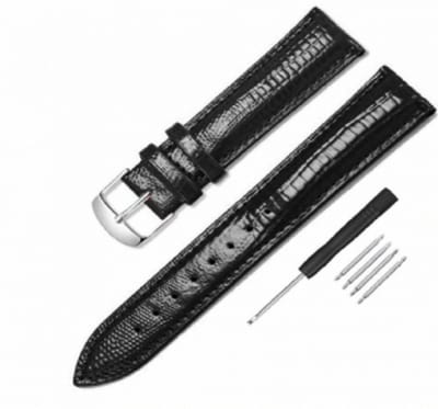 Lak Horlogeband- Zwart- Croco- Leer-14 mm - Charme Bijoux