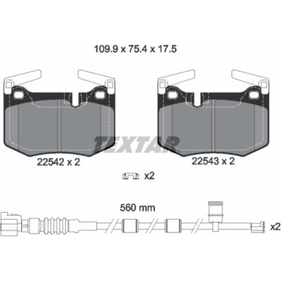 Remblokset TEXTAR 2254201, achter