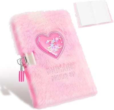 Afsluitbaar A6 notitieboek voor meisjes met tie-dye hartmotief, veilig geheim dagboek en schrijfschrift voor creatief gebruik